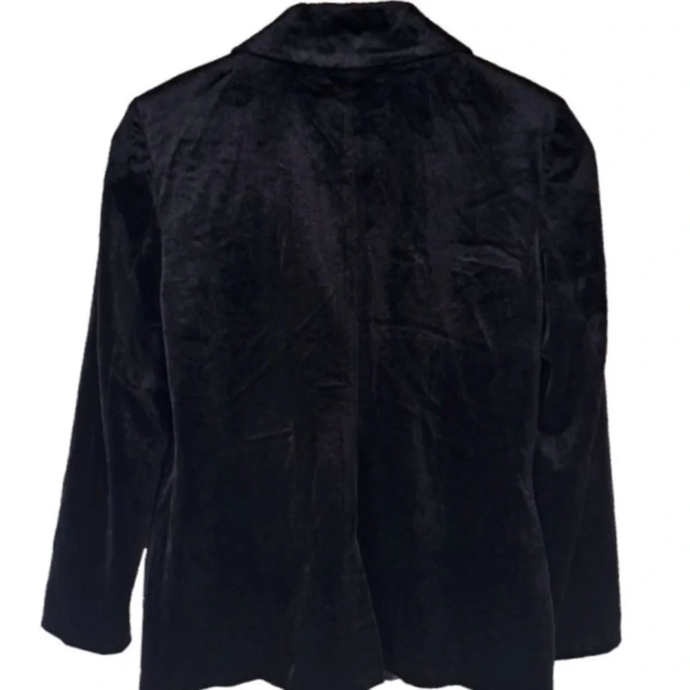 Nine West Cara Santana X Black Velvet Blazer Jacket - Picture 4 of 16